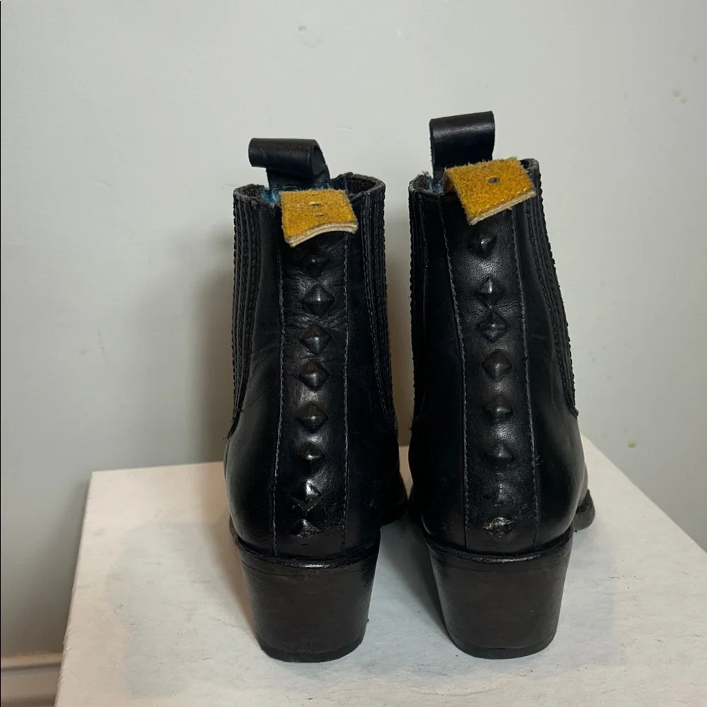 Pskaufman Black Leather Ankle Boots - Picture 4 of 7
